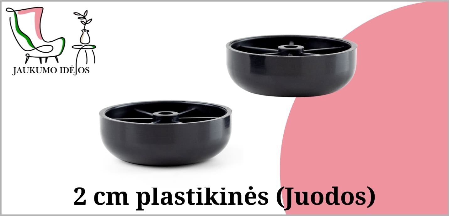 Juodos (Plastikinės) 2cm
