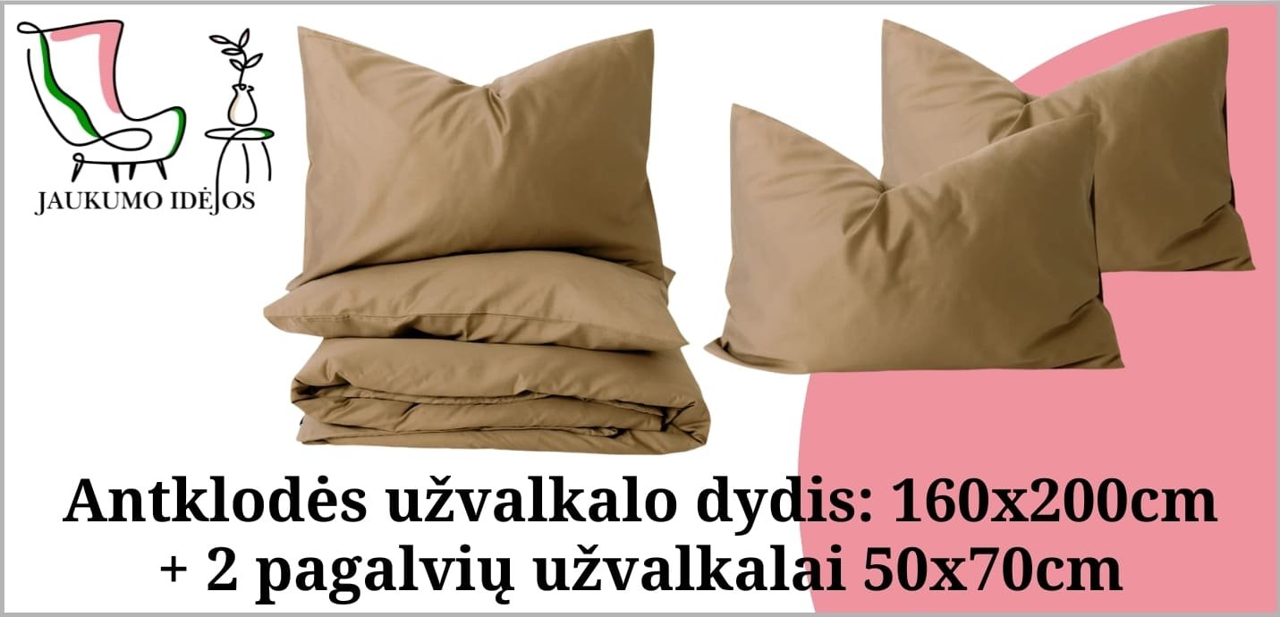 160x200cm + 2 pagalvių užvalkalai 50x70cm