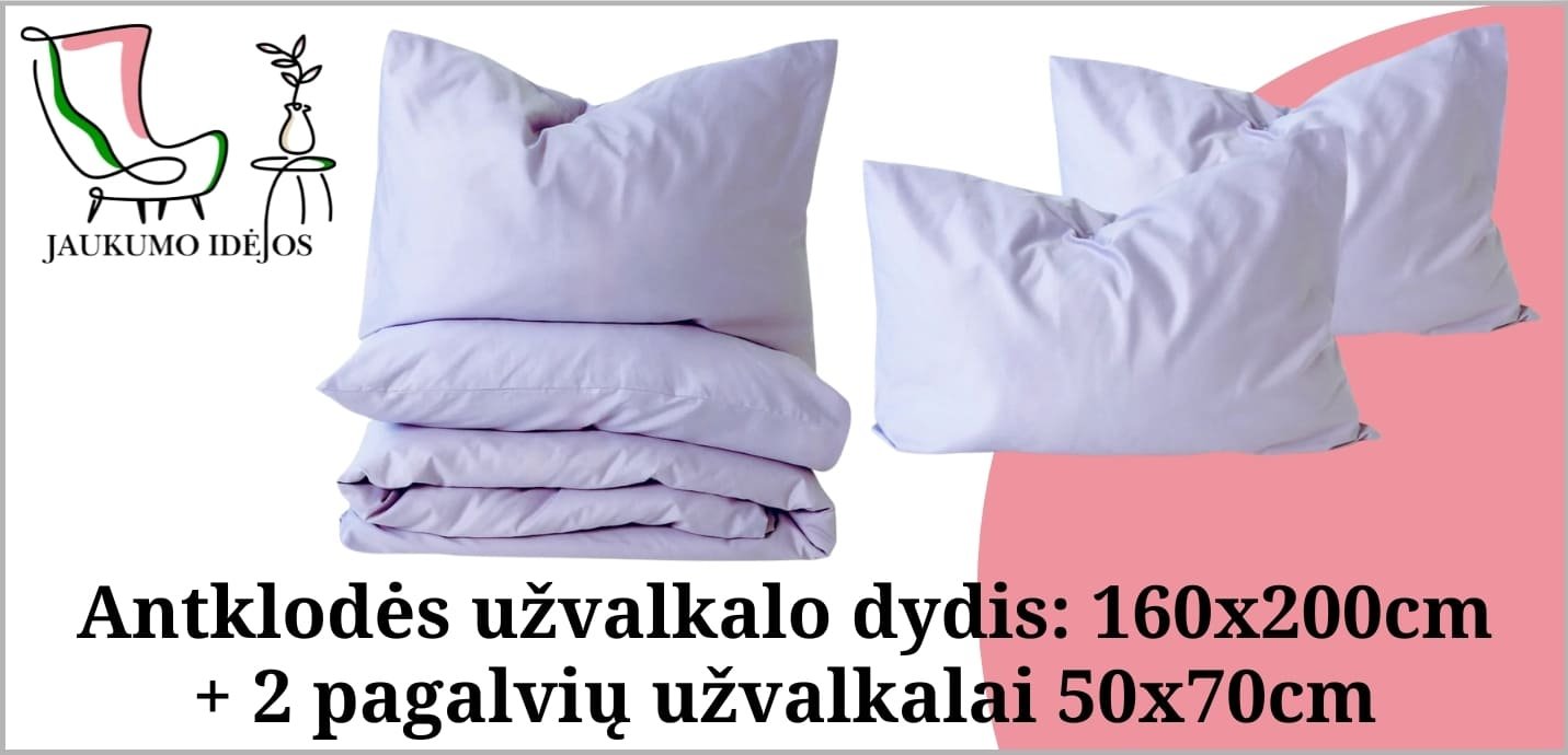 160x200cm + 2 pagalvių užvalkalai 50x70cm
