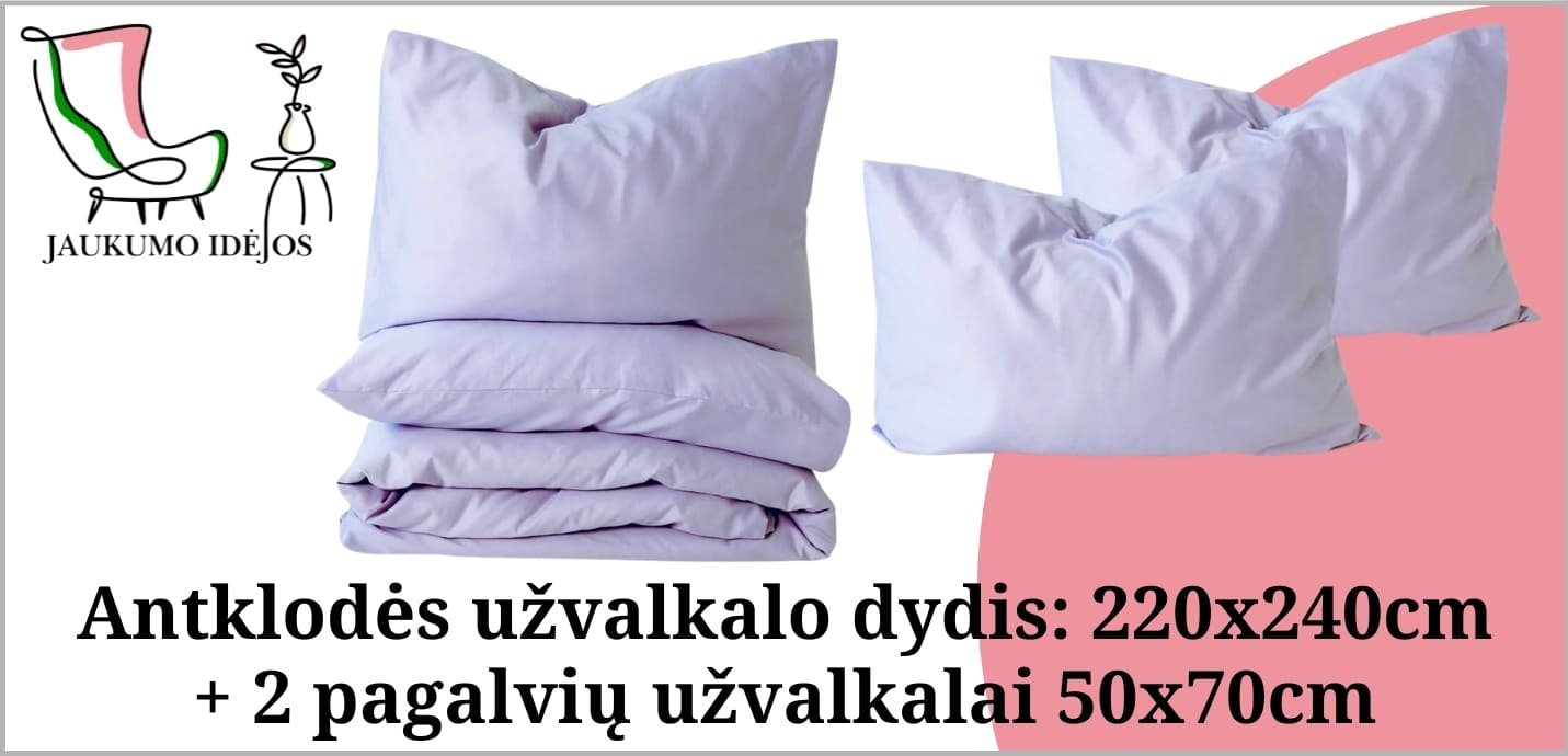 220x240cm + 2 pagalvių užvalkalai 50x70cm